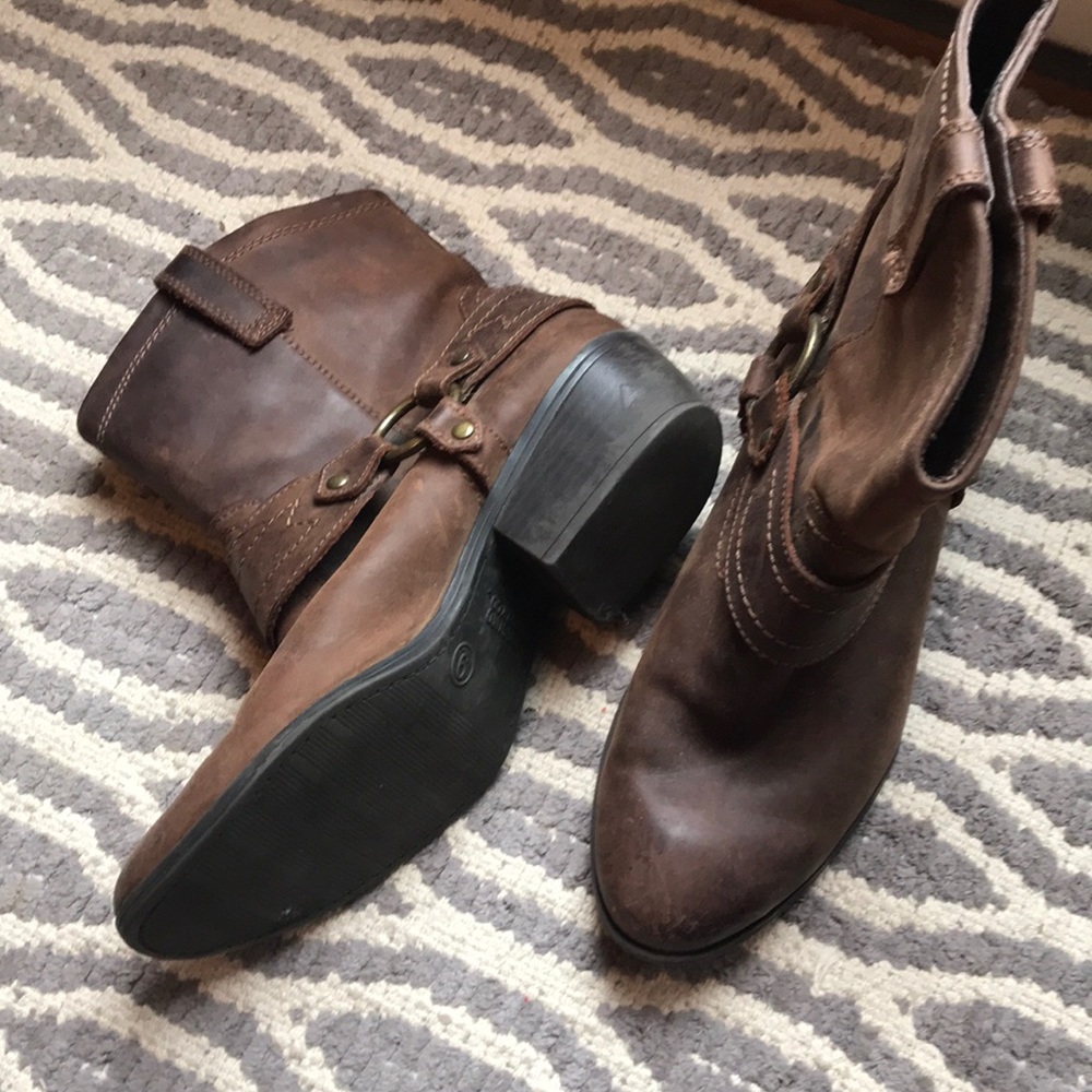 Above ankle brown cowboy boots